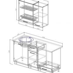 Кухонный гарнитур Антрацит 1600 (Стол. 26мм) в Игре - igra.mebel24.online | фото 2