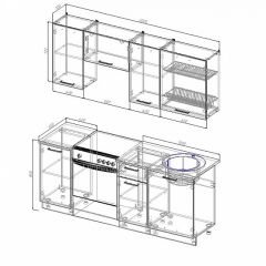 Кухонный гарнитур Антрацит 2000 (Стол. 26мм) в Игре - igra.mebel24.online | фото 2