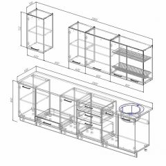 Кухонный гарнитур Антрацит 2800 (Стол. 26мм) в Игре - igra.mebel24.online | фото 2