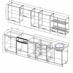 Кухонный гарнитур Антрацит 3000 (Стол. 26мм) в Игре - igra.mebel24.online | фото 2