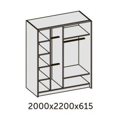 ИННЭС-5 Шкаф-купе 2-х дв. 2000 (2 дв. Ф3 - венге вст. экокожа корич) в Игре - igra.mebel24.online | фото 2