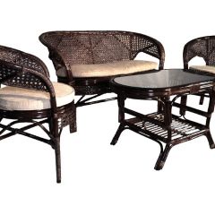 Комплект Пеланги 02/15 с 2-х местным диваном и овальным столом (Темно-коричневый) в Игре - igra.mebel24.online | фото