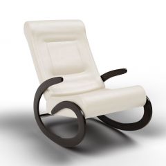 Кресло-качалка Мальта 10-К-КР (экокожавенге) КРЕМ в Игре - igra.mebel24.online | фото 1