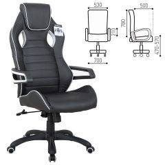 Кресло компьютерное BRABIX Techno Pro GM-003 (экокожа черное/серое, вставки серые) 531814 в Игре - igra.mebel24.online | фото