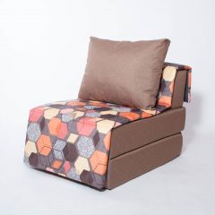 Кресло-кровать бескаркасное Харви (коричневый-геометрия браун) в Игре - igra.mebel24.online | фото