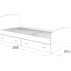 Кровать-6 одинарная с 2-мя ящиками (900*2000) в Игре - igra.mebel24.online | фото 2