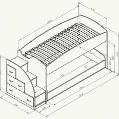 Кровать-чердак "Дюймовочка-4.2"  Дуб молочный/Оранжевый в Игре - igra.mebel24.online | фото 3