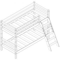 Кровать низкая с наклонной лестницей Соня (Вариант 12) в Игре - igra.mebel24.online | фото 3