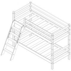 Кровать низкая с наклонной лестницей Соня (Вариант 12) в Игре - igra.mebel24.online | фото 4