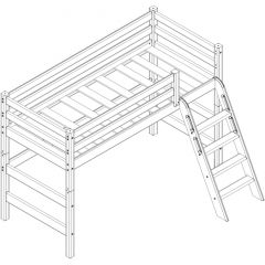 Кровать полувысокая с наклонной лестницей Соня (Вариант 6) в Игре - igra.mebel24.online | фото 3