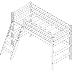 Кровать полувысокая с наклонной лестницей Соня (Вариант 6) в Игре - igra.mebel24.online | фото 4