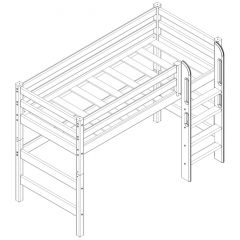 Кровать полувысокая с прямой лестницей Соня (Вариант 5) в Игре - igra.mebel24.online | фото 3