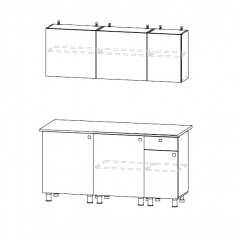 Кухонный гарнитур КГ-1 (Белый/Дуб Золотой/Чёрный) 1600 в Игре - igra.mebel24.online | фото 3