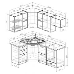 Кухонный гарнитур Лариса оптима 4 1400х2000 мм в Игре - igra.mebel24.online | фото 2