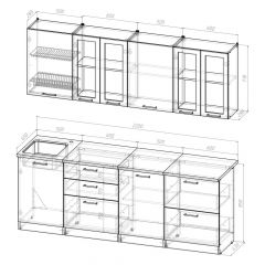 Кухонный гарнитур Лоретта компакт 2200 мм в Игре - igra.mebel24.online | фото 2