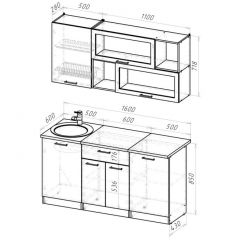 Кухонный гарнитур Паола стандарт 1600 мм в Игре - igra.mebel24.online | фото 2