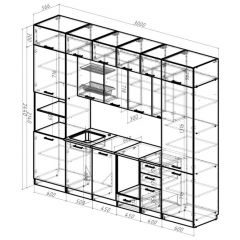 Кухонный гарнитур Сапфир 2 3000 мм в Игре - igra.mebel24.online | фото 2