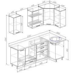 Кухонный гарнитур угловой Бланка 2200х1000 (Стол. 26мм) в Игре - igra.mebel24.online | фото 3