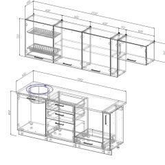 Кухонный гарнитур Вегас 2550 (Стол. 26мм) в Игре - igra.mebel24.online | фото 2