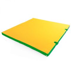 Мат гимнастический 1х1х0,05м с вырезом под стойки цв. зеленый-желтый в Игре - igra.mebel24.online | фото