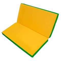 Мат гимнастический 1х1х0,1м складной цв. зеленый-желтый в Игре - igra.mebel24.online | фото