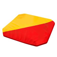 Мат гимнастический 1,3x1,3x0,05м складной скошенные углы цв.красный-желтый  в Игре - igra.mebel24.online | фото