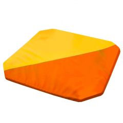 Мат гимнастический 1,3x1,3x0,05м складной скошенные углы цв.оранжевый-желтый в Игре - igra.mebel24.online | фото