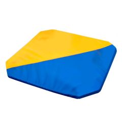 Мат гимнастический 1,3x1,3x0,05м складной скошенные углы цв.синий-желтый в Игре - igra.mebel24.online | фото