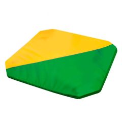 Мат гимнастический 1,3x1,3x0,05м складной скошенные углы цв.зеленый-желтый в Игре - igra.mebel24.online | фото