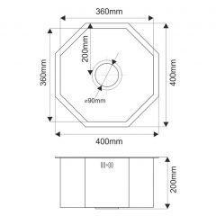 Мойка D400B Octavia MELANA Profline 1,2/200 ГРАФИТ врезная фигурная D400B в Игре - igra.mebel24.online | фото 3