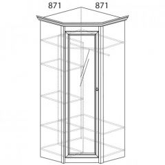 Шкаф угловой №641 "Флоренция" Фасад глухой (угол 871*871) Дуб оксфорд в Игре - igra.mebel24.online | фото 2