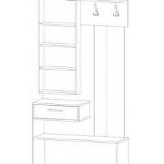 ИНФИНИТИ Прихожая секция с зеркалом (Дуб вотан/белый) в Игре - igra.mebel24.online | фото 2