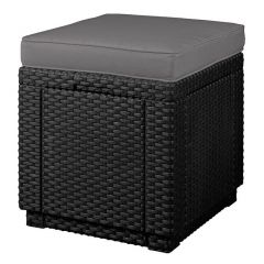 Пуфик Куб с подушкой (Cube with cushion) графит - прохладный серый в Игре - igra.mebel24.online | фото