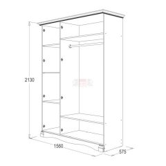 Шкаф 3-х дверный Ольга-1Н для одежды и белья в Игре - igra.mebel24.online | фото 2