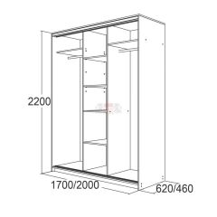 МИРАЖ 17.1 (620) 1 зеркало Шкаф для платья и белья в Игре - igra.mebel24.online | фото 5