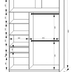 Шкаф-купе 1600 серии SOFT D8+D2+B2+PL4 (2 ящика+F обр.штанга) профиль «Графит» в Игре - igra.mebel24.online | фото 2