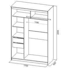 Шкаф-купе №19 Серия 3 Инфинити с зеркалами (1700) Ясень Анкор светлый в Игре - igra.mebel24.online | фото 6