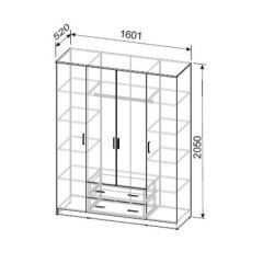 Шкаф ШК 1 (Ясень Анкор светлый) в Игре - igra.mebel24.online | фото 2