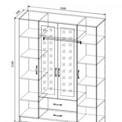 СОФИ СШК1600.1Шкаф 4-х ств с2мя зерк, 2 ящиками в Игре - igra.mebel24.online | фото 2