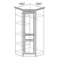 Шкаф угловой №183 "Лючия" Фасад зеркало (Угол 1007*1007) Дуб оксфорд в Игре - igra.mebel24.online | фото 2
