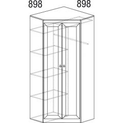 Шкаф угловой №606 Инна (угол 898*898) Денвер темный в Игре - igra.mebel24.online | фото 3