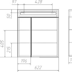 Шкаф-зеркало Аврора 60 с подсветкой LED Домино (DV8005HZ) в Игре - igra.mebel24.online | фото 12