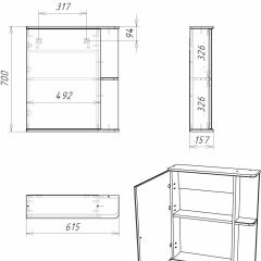 Шкаф-зеркало Норма 1-60 левый АЙСБЕРГ (DA1605HZ) в Игре - igra.mebel24.online | фото 8