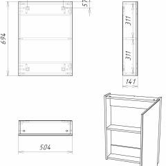 Шкаф-зеркало Норма 50 1 дверь АЙСБЕРГ (DA1621HZ) в Игре - igra.mebel24.online | фото 6