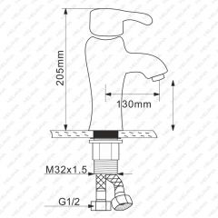 Смеситель д/ум MLN-F-002CBK-M керамический (Черный матовый) в Игре - igra.mebel24.online | фото 2