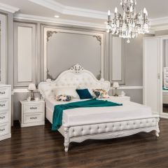 Спальня Мишель 6-ти ств (белый матовый/экокожа) в Игре - igra.mebel24.online | фото