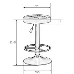 Табурет барный DOBRIN BRUNO LM-5008 (бело-чёрный) в Игре - igra.mebel24.online | фото 2