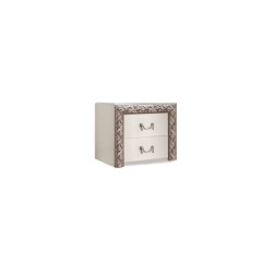 Тумба прикроватная (2 ящика) Тиффани Premium слоновая кость/серебро (ТФТП-2(П) в Игре - igra.mebel24.online | фото