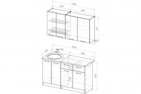 АНТИКА Кухонный гарнитур Медиум 2 (1400 мм) в Игре - igra.mebel24.online | фото 2