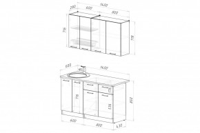 АСАЯ Кухонный гарнитур Медиум 1400 мм в Игре - igra.mebel24.online | фото 2